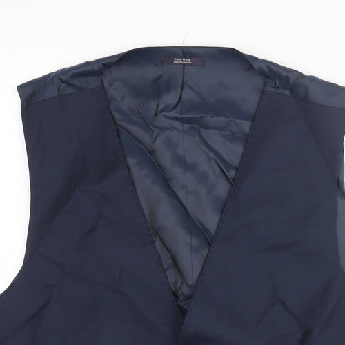 Marks and Spencer Mens Blue Wool Jacket Suit Waistcoat Size 44 Regular