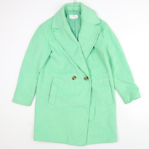 Marks and Spencer Womens Green Overcoat Coat Size 8 Button