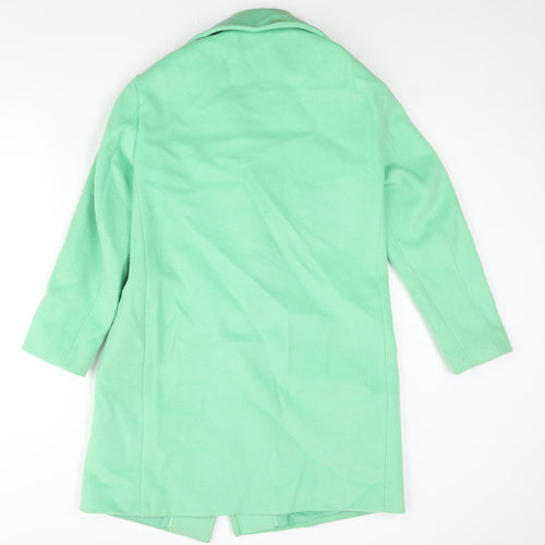 Marks and Spencer Womens Green Overcoat Coat Size 8 Button