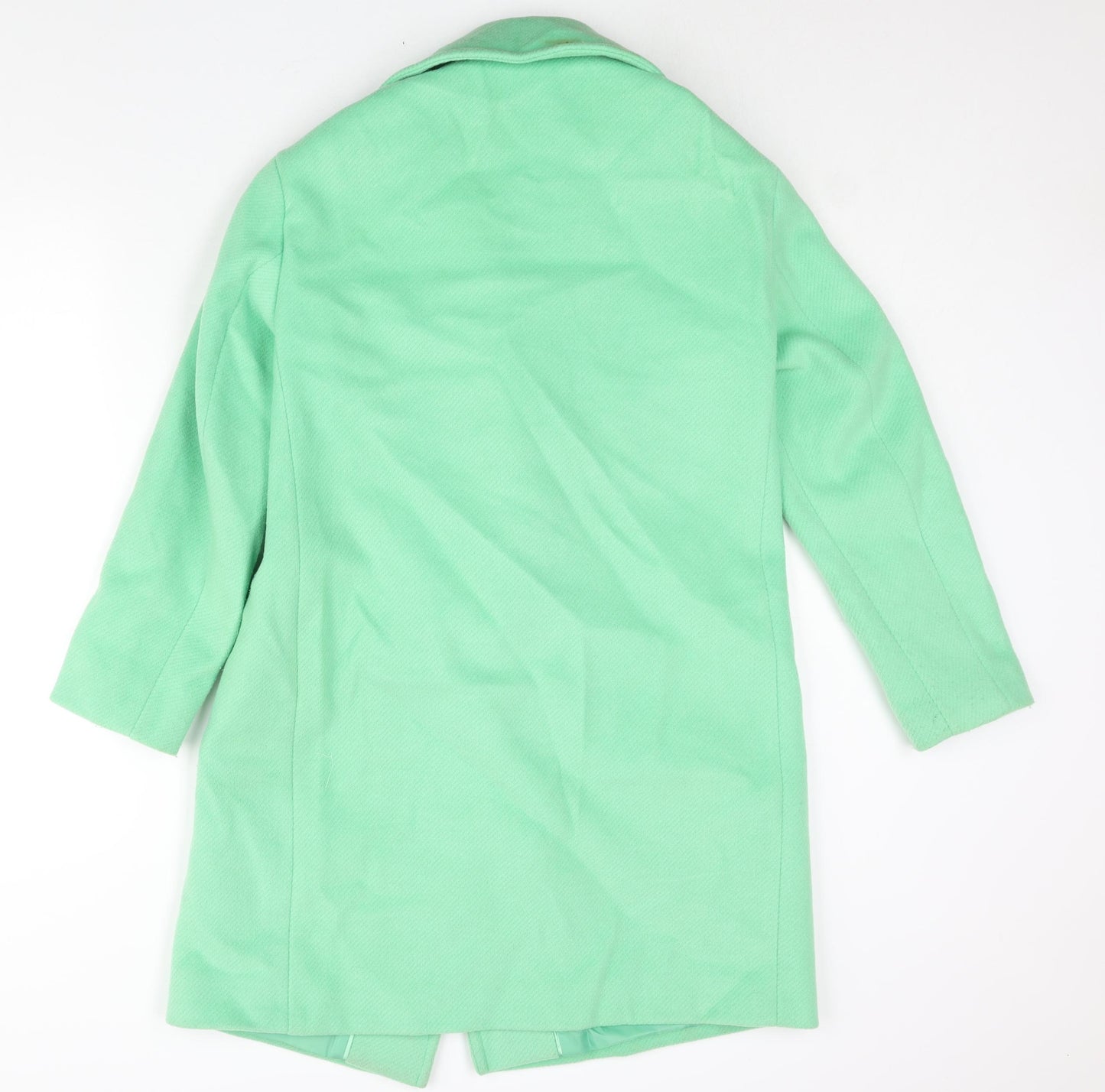 Marks and Spencer Womens Green Overcoat Coat Size 8 Button