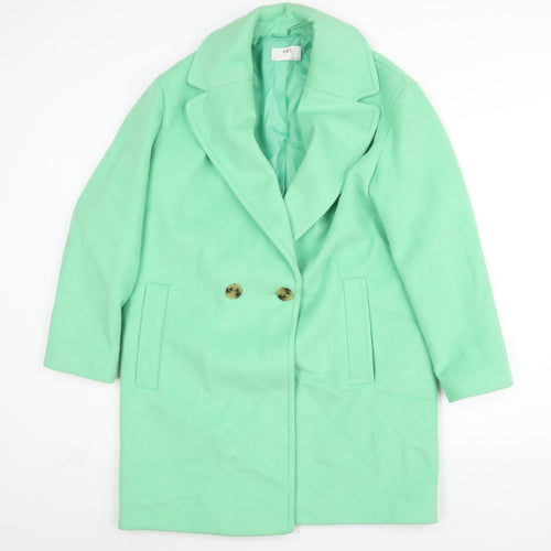 Marks and Spencer Womens Green Overcoat Coat Size 12 Button