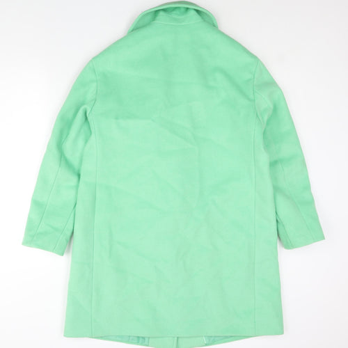 Marks and Spencer Womens Green Overcoat Coat Size 12 Button