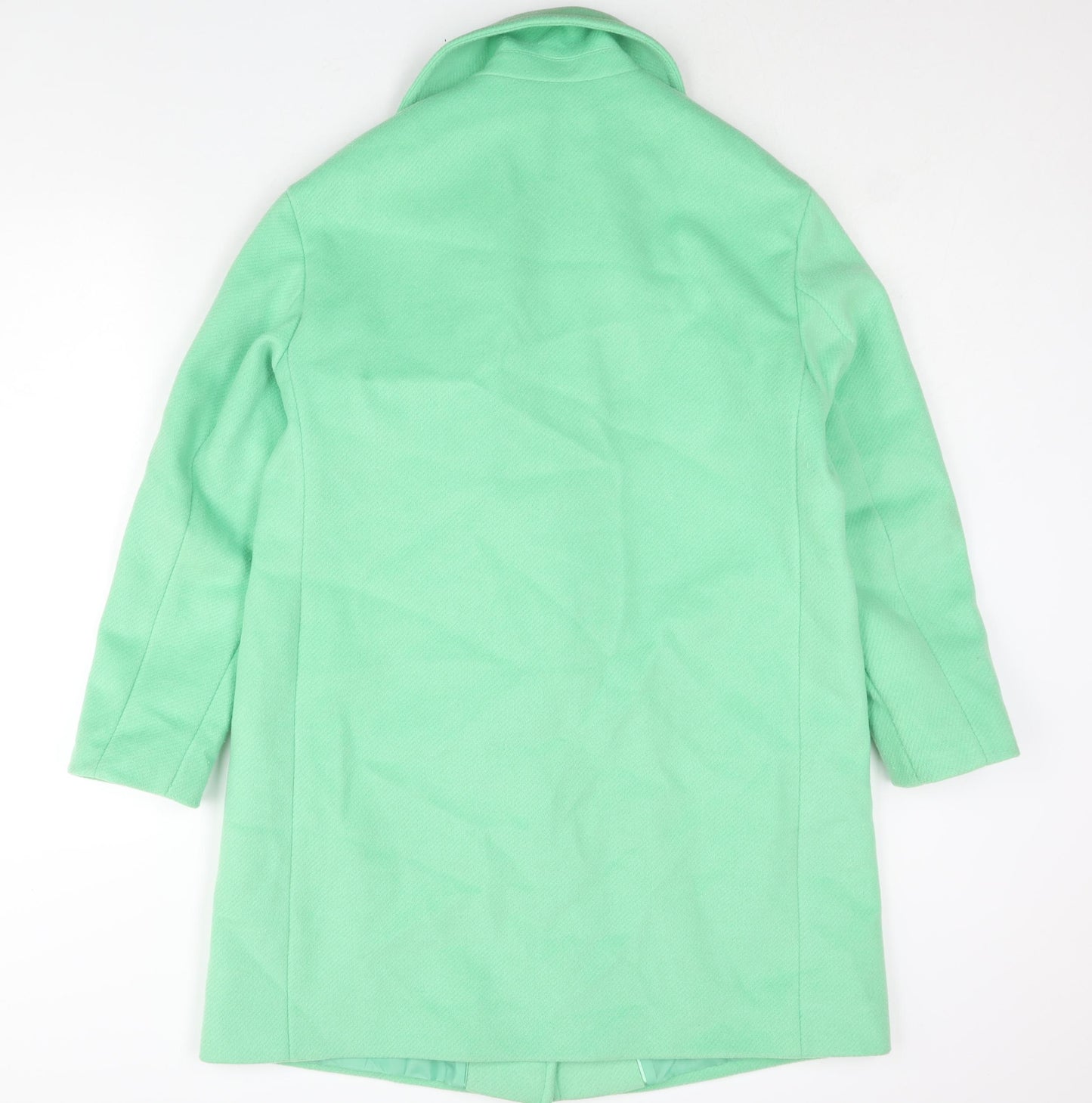 Marks and Spencer Womens Green Overcoat Coat Size 12 Button