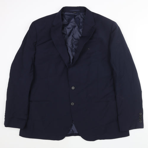 Marks and Spencer Mens Blue Wool Jacket Suit Jacket Size 46 Regular