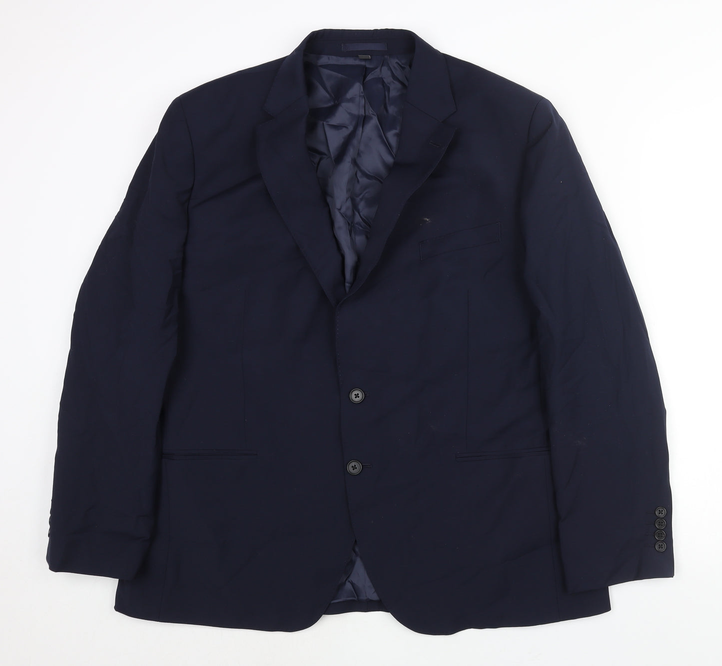 Marks and Spencer Mens Blue Wool Jacket Suit Jacket Size 46 Regular