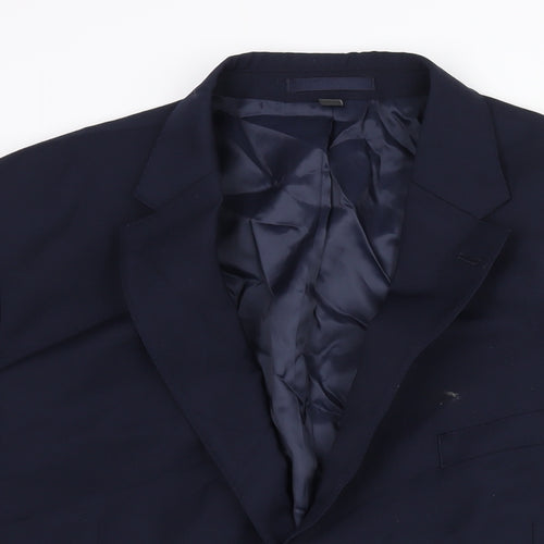 Marks and Spencer Mens Blue Wool Jacket Suit Jacket Size 46 Regular