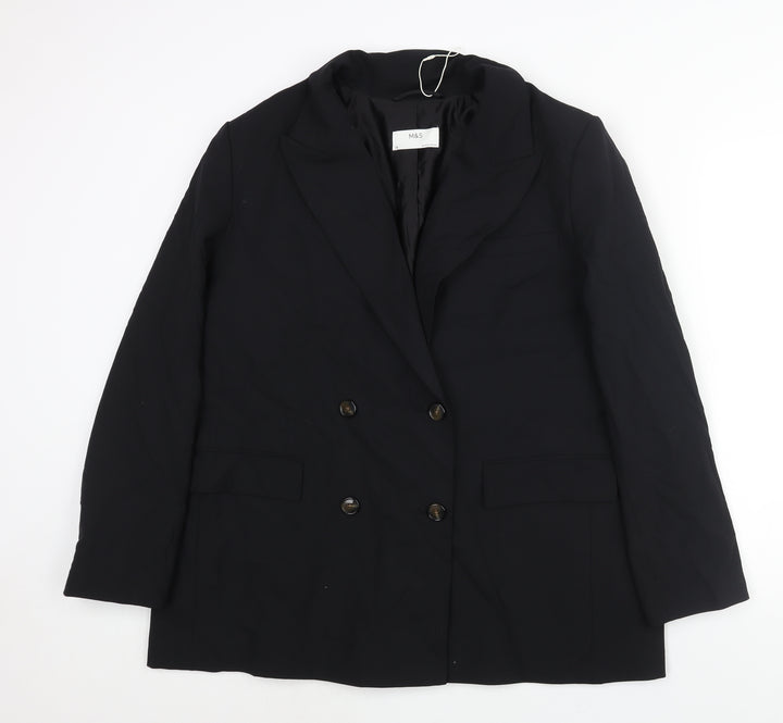 Marks and Womens Black Polyester Jacket Suit Jacket Size 18 - Vented Cuffs