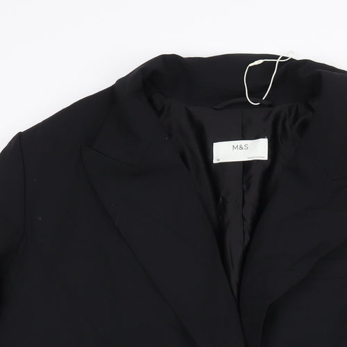 Marks and Womens Black Polyester Jacket Suit Jacket Size 18 - Vented Cuffs