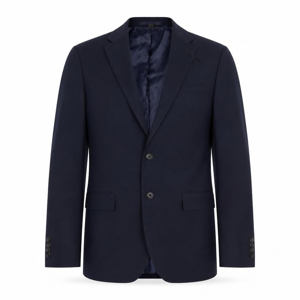 Front view of Marks & Spencer men’s blue wool jacket suit jacket, size 38, regular