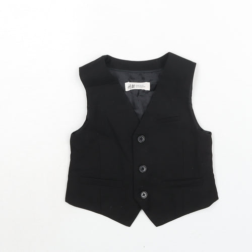 H&M Boys Black Jacket Waistcoat Size 2-3 Years Button