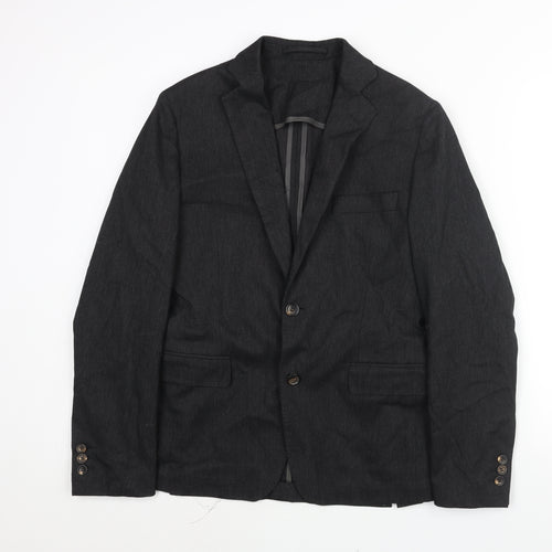 Royal Hem Mens Black Cotton Jacket Suit Jacket Size 36 Regular