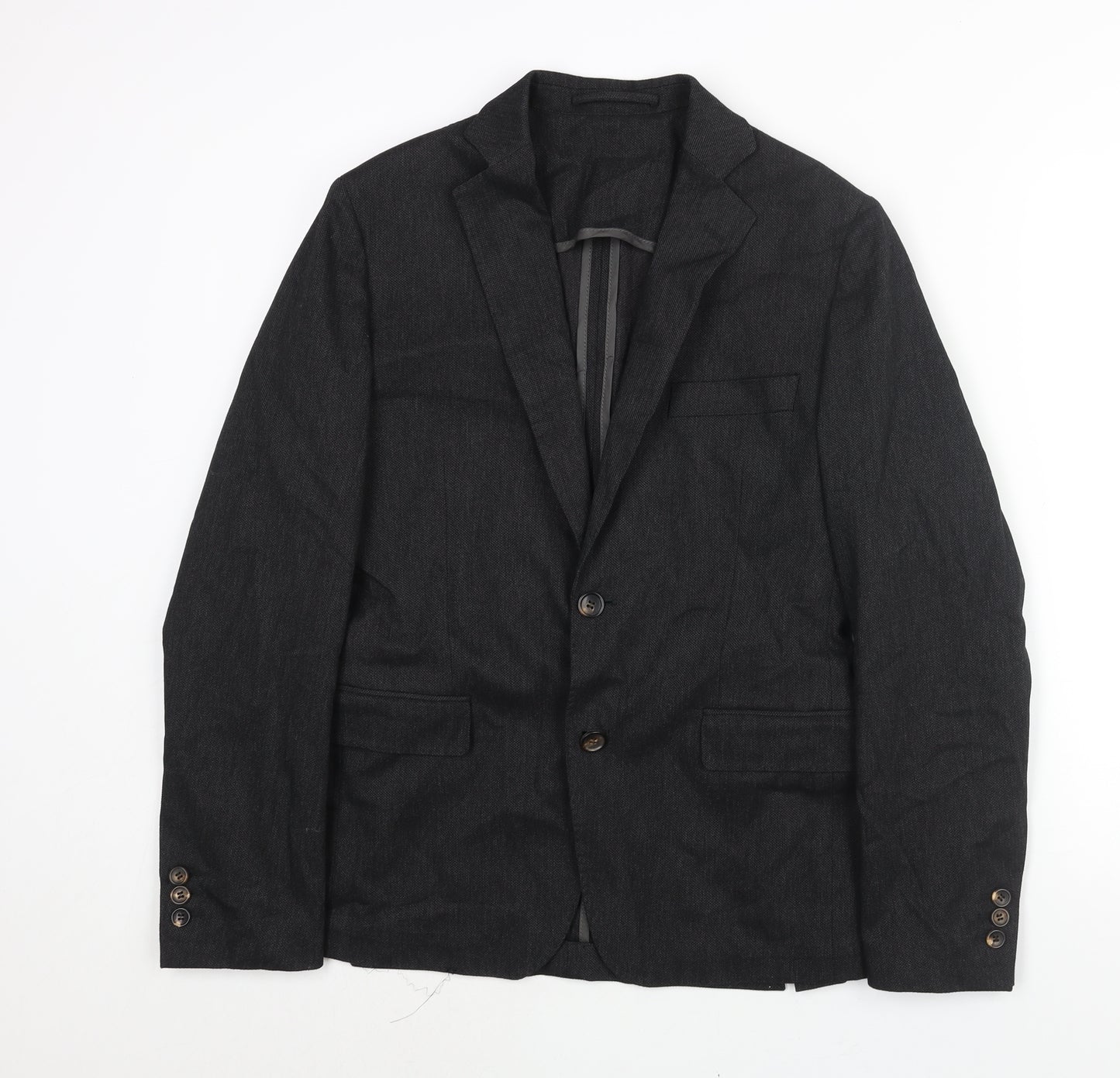 Royal Hem Mens Black Cotton Jacket Suit Jacket Size 36 Regular