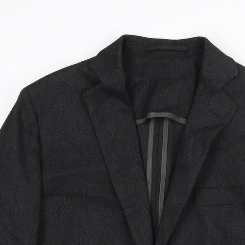 Royal Hem Mens Black Cotton Jacket Suit Jacket Size 36 Regular