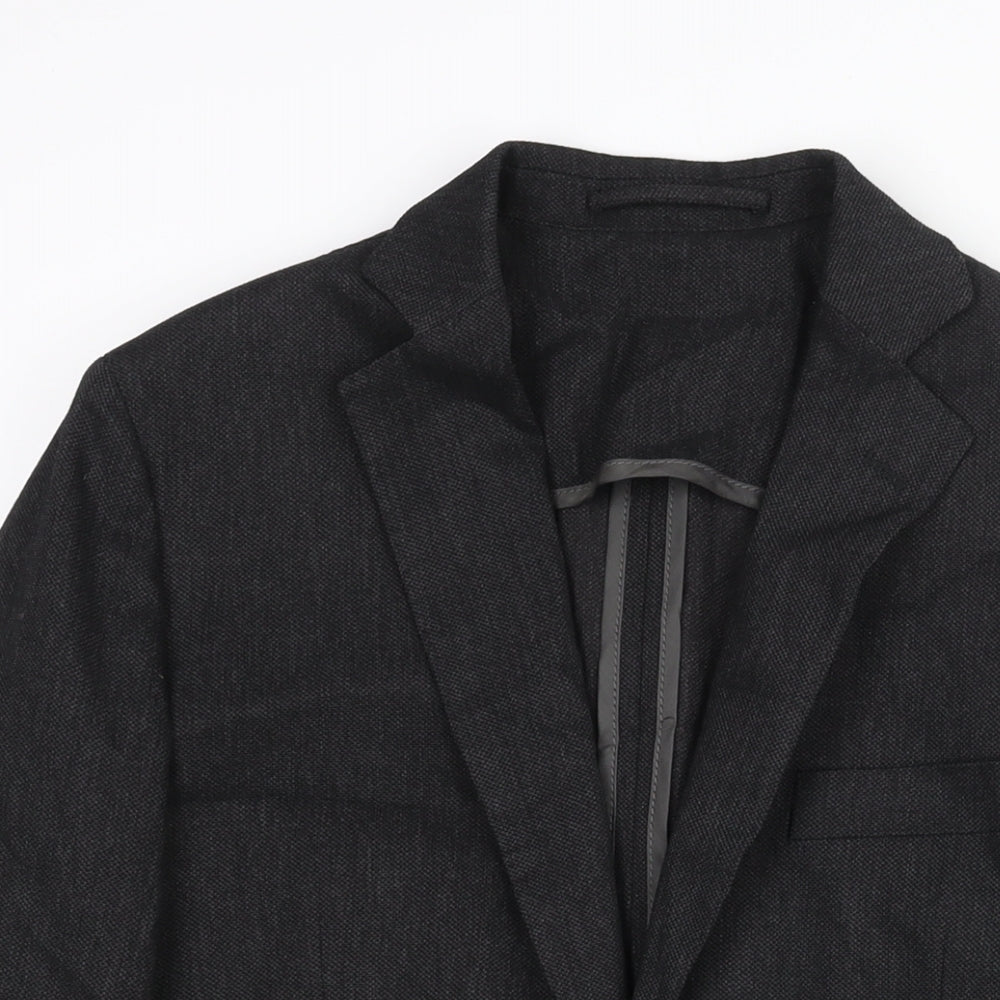 Royal Hem Mens Black Cotton Jacket Suit Jacket Size 36 Regular