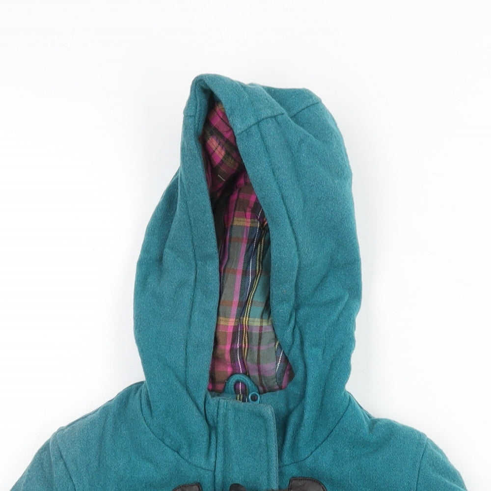 Marks and Spencer Girls Blue Parka Coat Size 3-4 Years Zip - Hooded Toggle