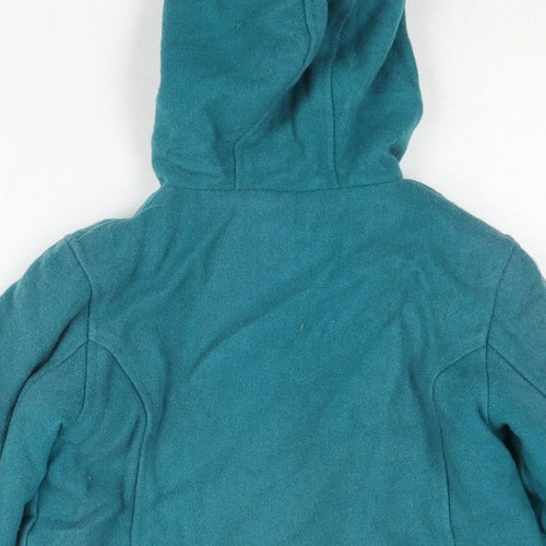 Marks and Spencer Girls Blue Parka Coat Size 3-4 Years Zip - Hooded Toggle