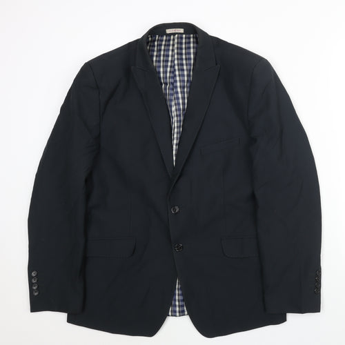Supreme Mens Black Polyester Jacket Suit Jacket Size 40 Regular