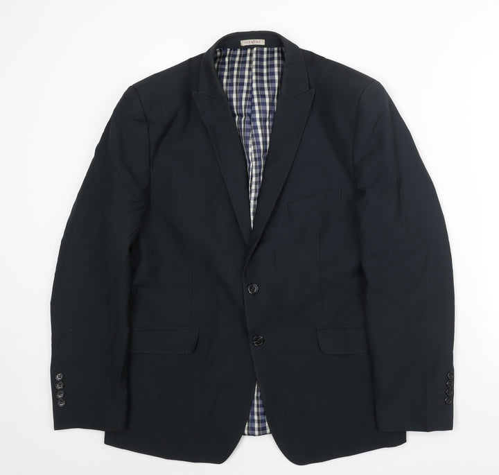 Supreme Mens Black Polyester Jacket Suit Jacket Size 40 Regular