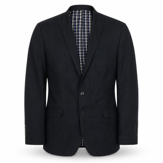 Front view of Supreme men’s black polyester jacket suit jacket, size 40, regular