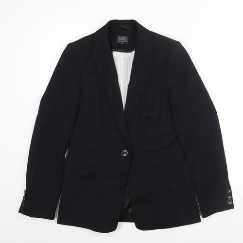 Marks and Spencer Womens Black Polyester Jacket Suit Jacket Size 10