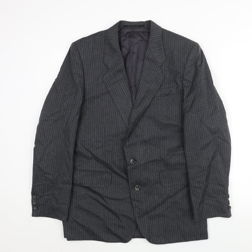 Neil Price Mens Grey Striped Wool Jacket Suit Jacket Size 38 Regular