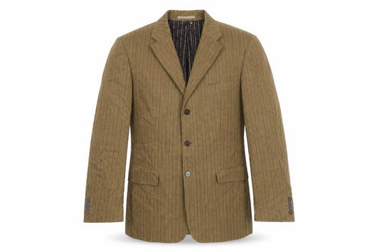 Front view of Douglas men’s brown cotton jacket blazer, size 44, regular