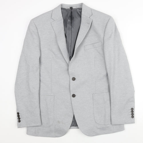 Marks and Spencer Mens Grey Polyamide Jacket Suit Jacket Size 42 Regular