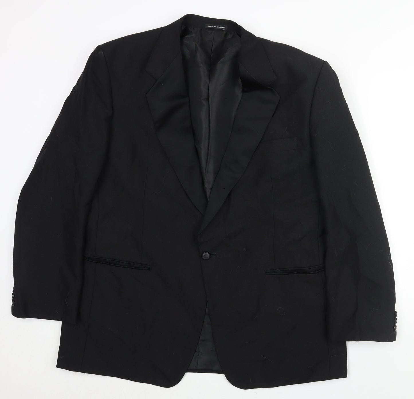 Carl Stuart Mens Black Wool Jacket Suit Jacket Size 46 Regular