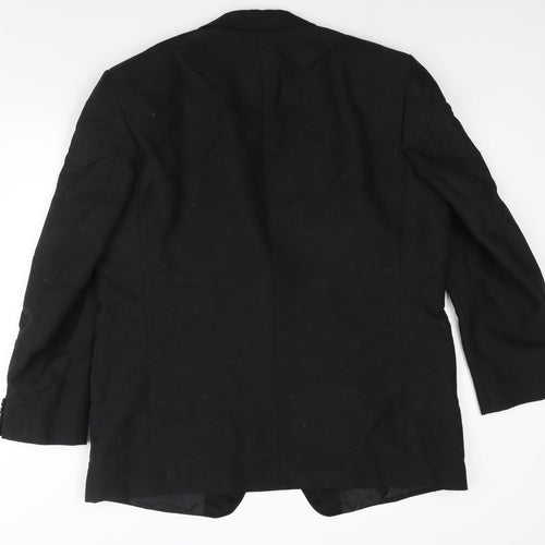 Carl Stuart Mens Black Wool Jacket Suit Jacket Size 46 Regular