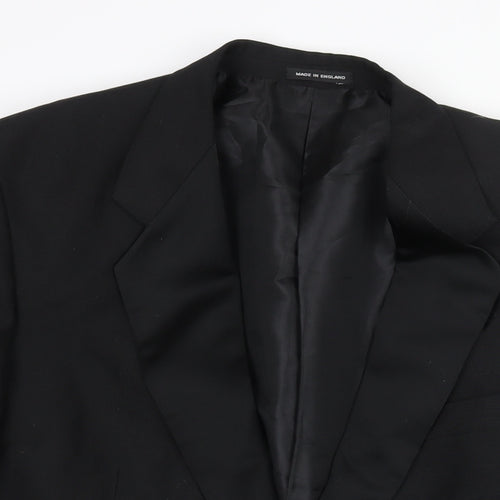 Carl Stuart Mens Black Wool Jacket Suit Jacket Size 46 Regular