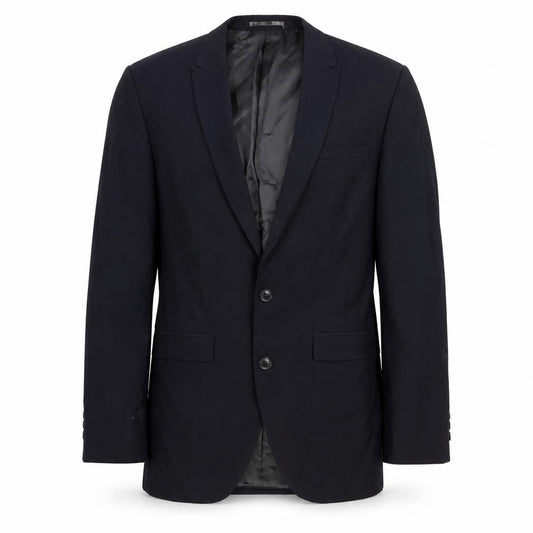Front view of Next men’s blue polyester jacket suit jacket, size 36, regular