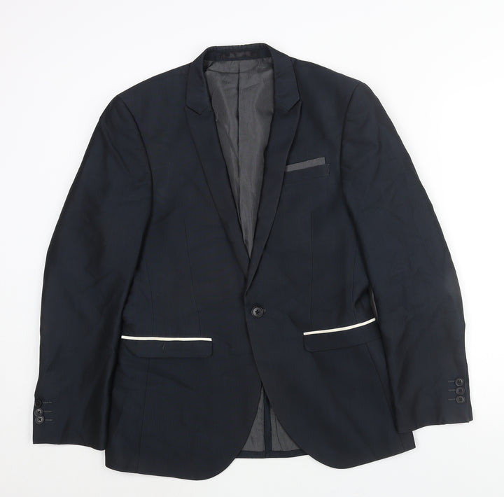 NEXT Mens Blue Polyester Jacket Suit Jacket Size 36 Regular
