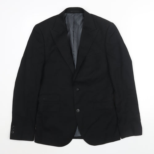NEXT Mens Black Polyester Jacket Suit Jacket Size 36 Regular