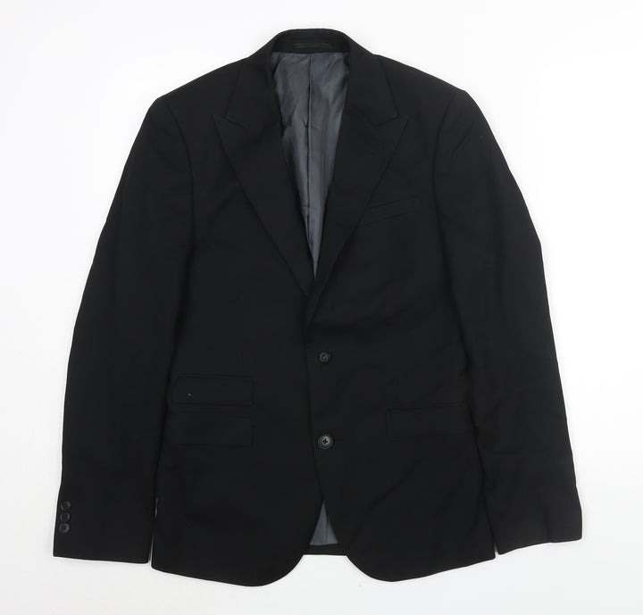 NEXT Mens Black Polyester Jacket Suit Jacket Size 36 Regular