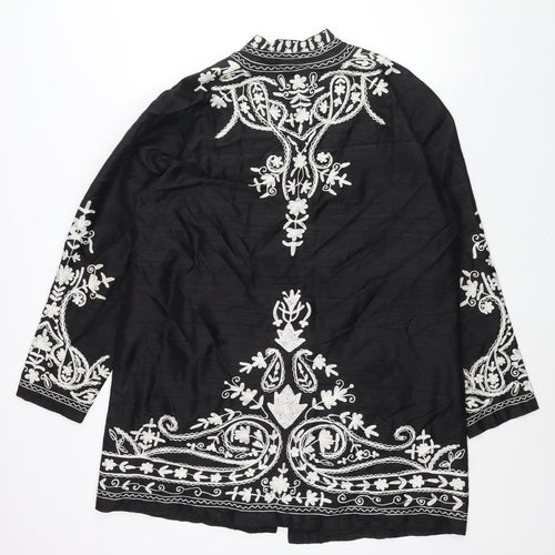 Coldwater Creek Womens Black Jacket Size XL Button - Embroidered