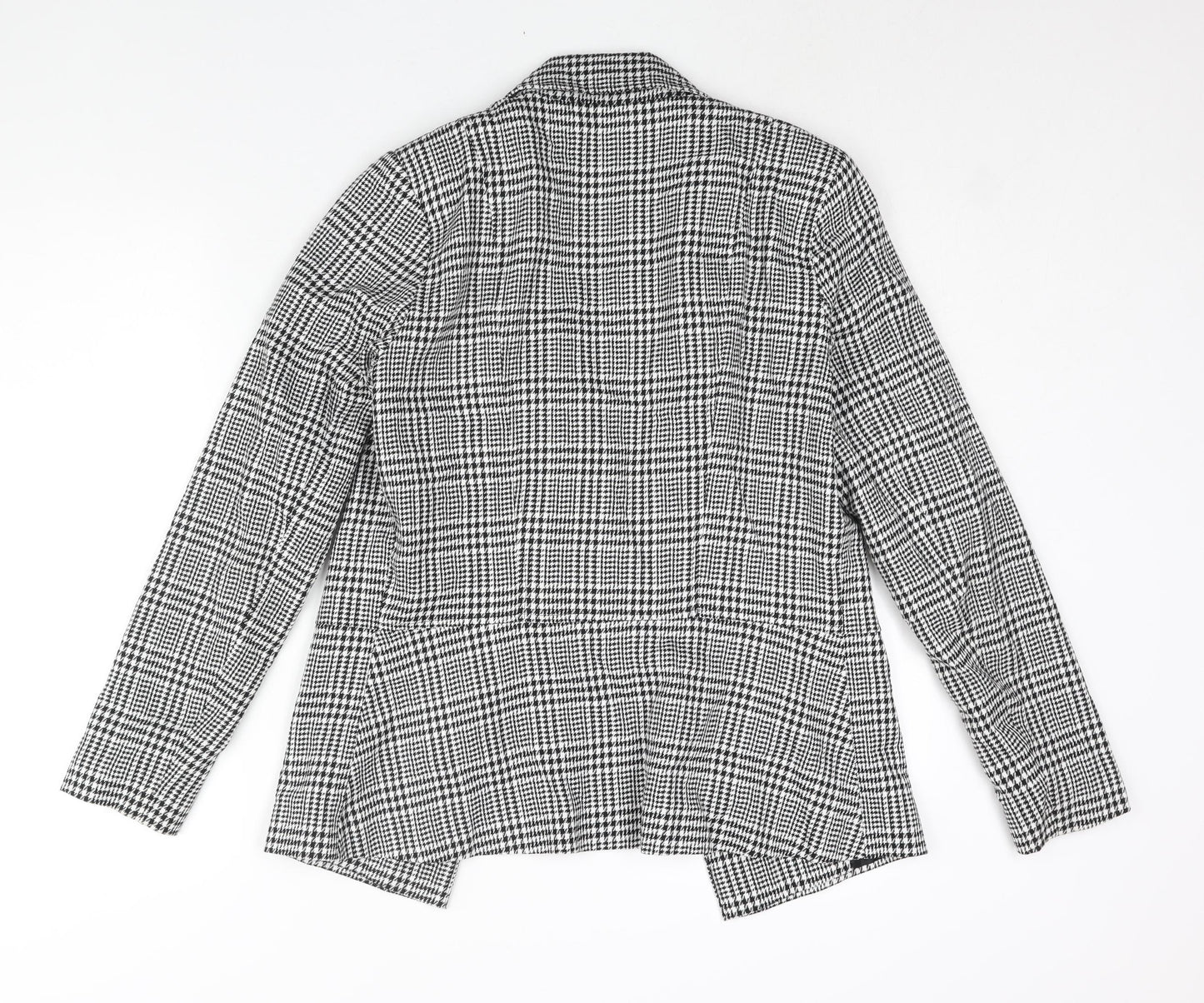Lipsy Womens Black Check Jacket Blazer Size 16 Hook & Eye - Button Detail