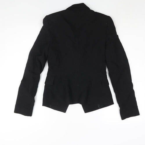 Zara Womens Black Polyester Jacket Suit Jacket Size XS