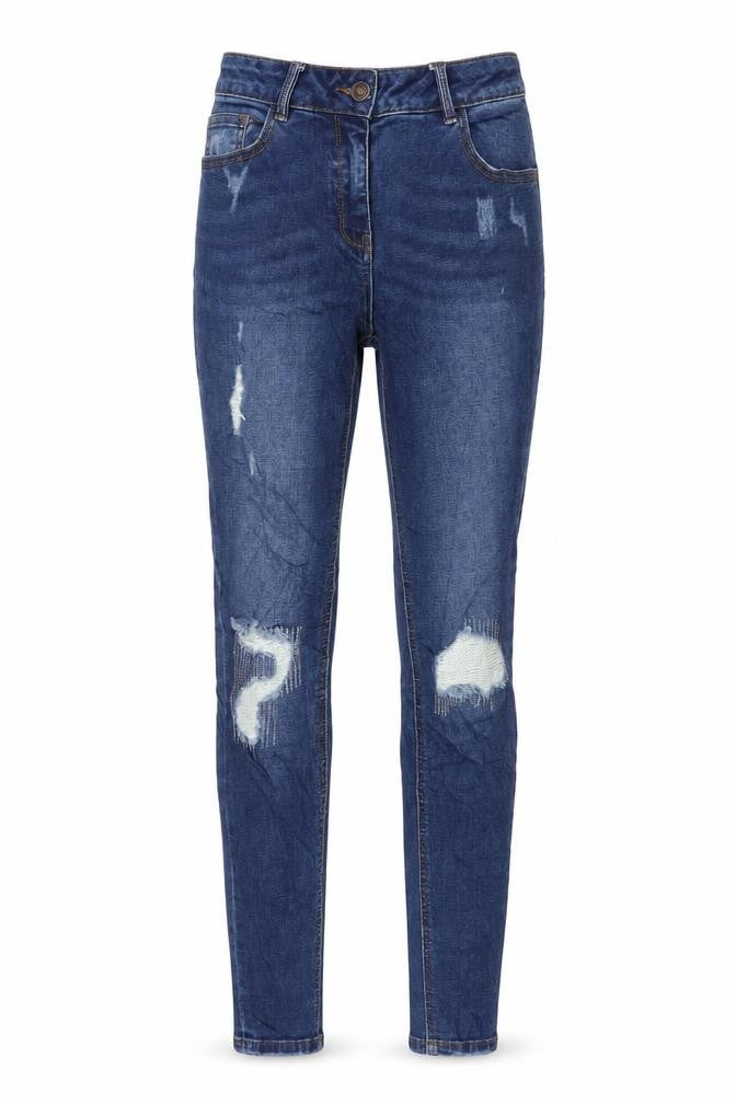 Matalan Womens Blue Cotton Skinny Jeans Size 10 L28 in Regular Zip