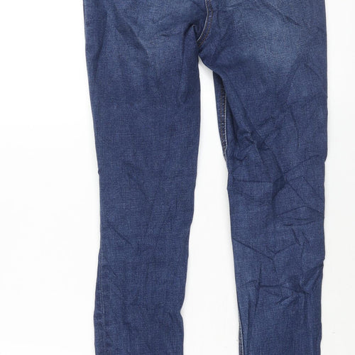 Matalan Womens Blue Cotton Skinny Jeans Size 10 L28 in Regular Zip