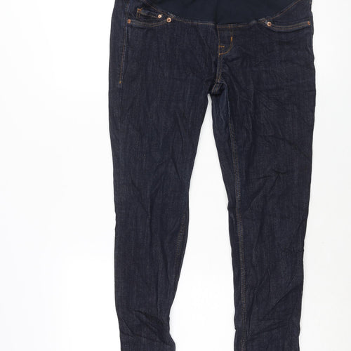 H&M Womens Blue Cotton Skinny Jeans Size 14 L30 in Regular