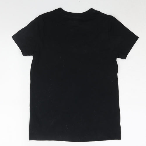 Converse Womens Black Cotton Basic T-Shirt Size S Crew Neck - Converse All Star Print