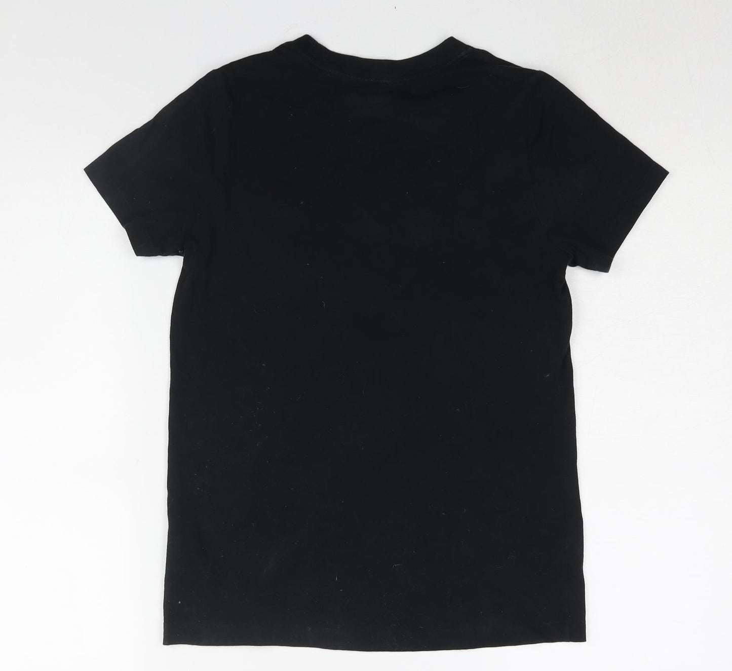Converse Womens Black Cotton Basic T-Shirt Size S Crew Neck - Converse All Star Print