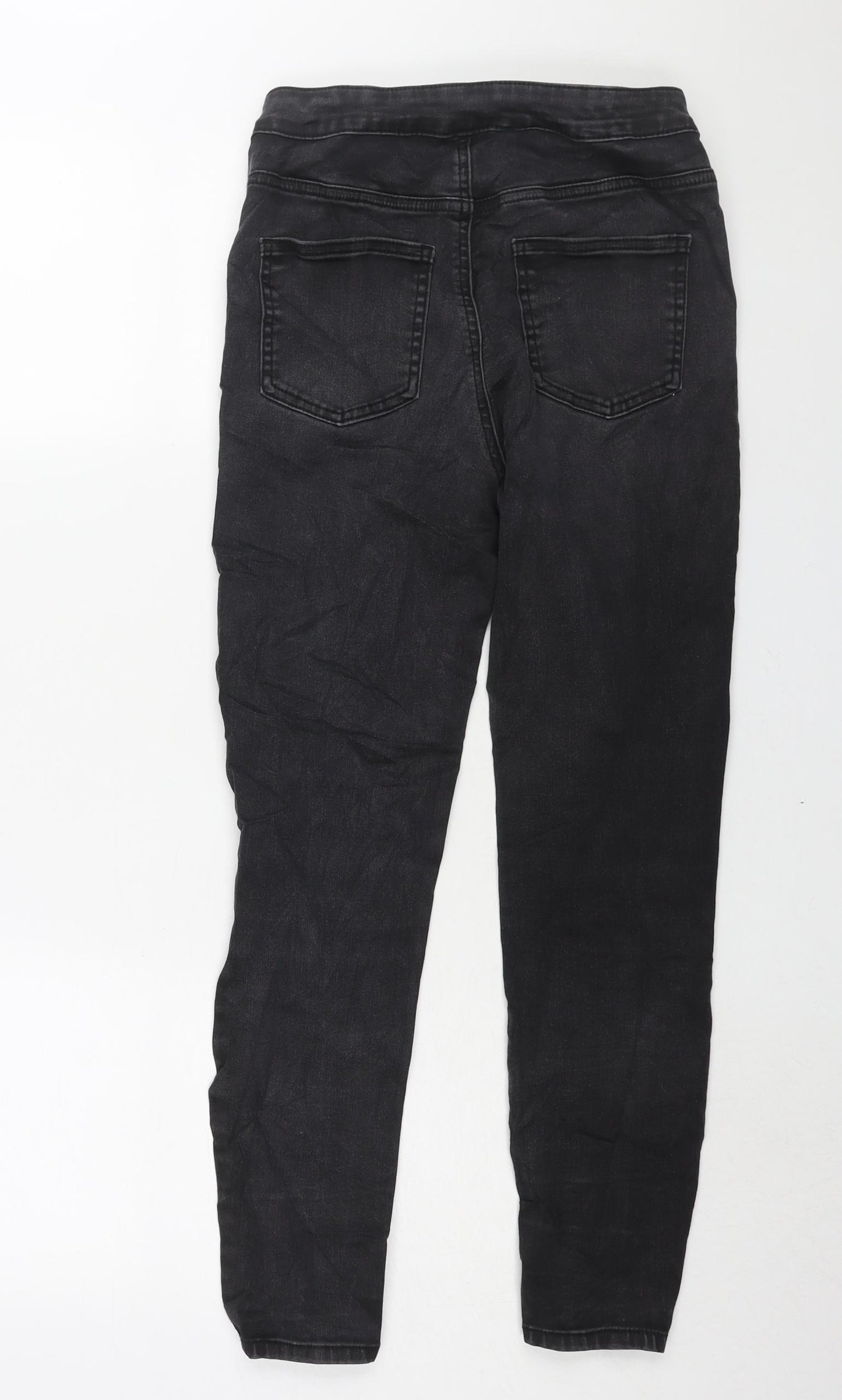 TU Womens Grey Cotton Skinny Jeans Size 12 L25 in Regular Zip