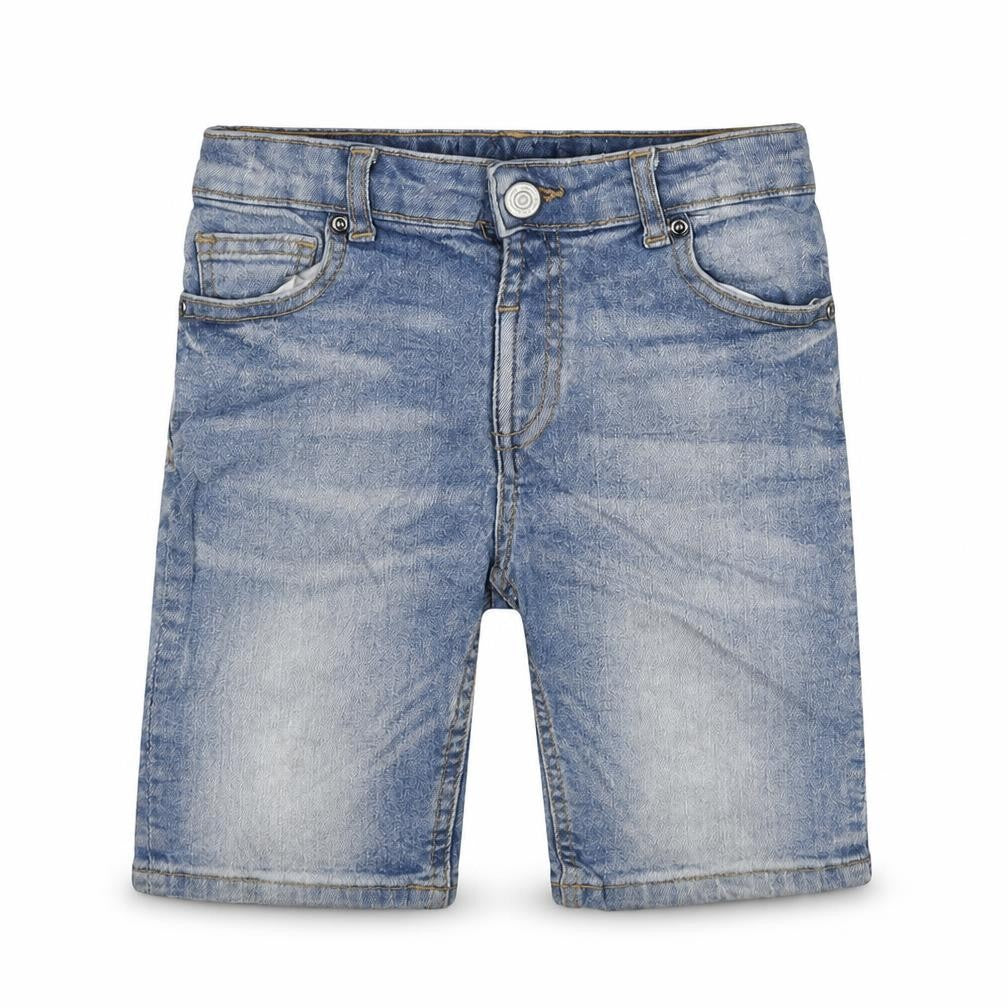 River Island Boys Blue Cotton Bermuda Shorts Size 5-6 Years L8 in Regular Snap - Waist 22 Inches