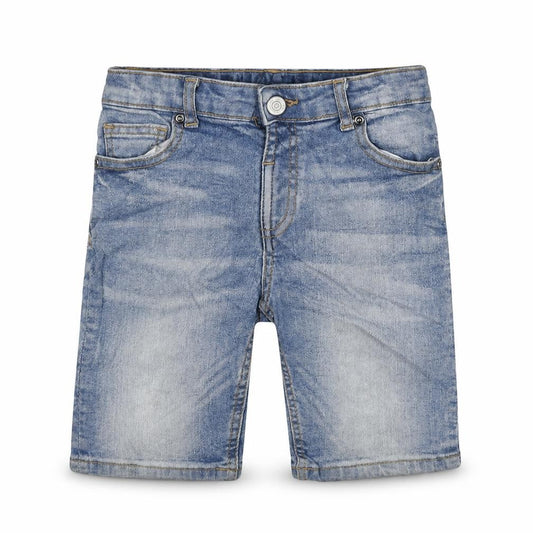 River Island Boys Blue Cotton Bermuda Shorts Size 5-6 Years L8 in Regular Snap - Waist 22 Inches