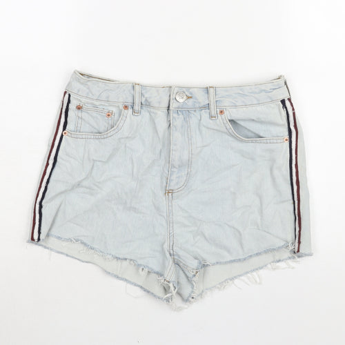BDG Womens Blue Cotton Cut-Off Shorts Size 30 in Regular Zip - Taped Side Detail