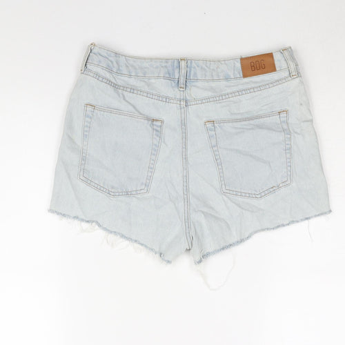 BDG Womens Blue Cotton Cut-Off Shorts Size 30 in Regular Zip - Taped Side Detail