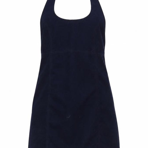 Topshop Womens Blue Polyimide Pinafore/Dungaree Dress Size 12 Halter Zip