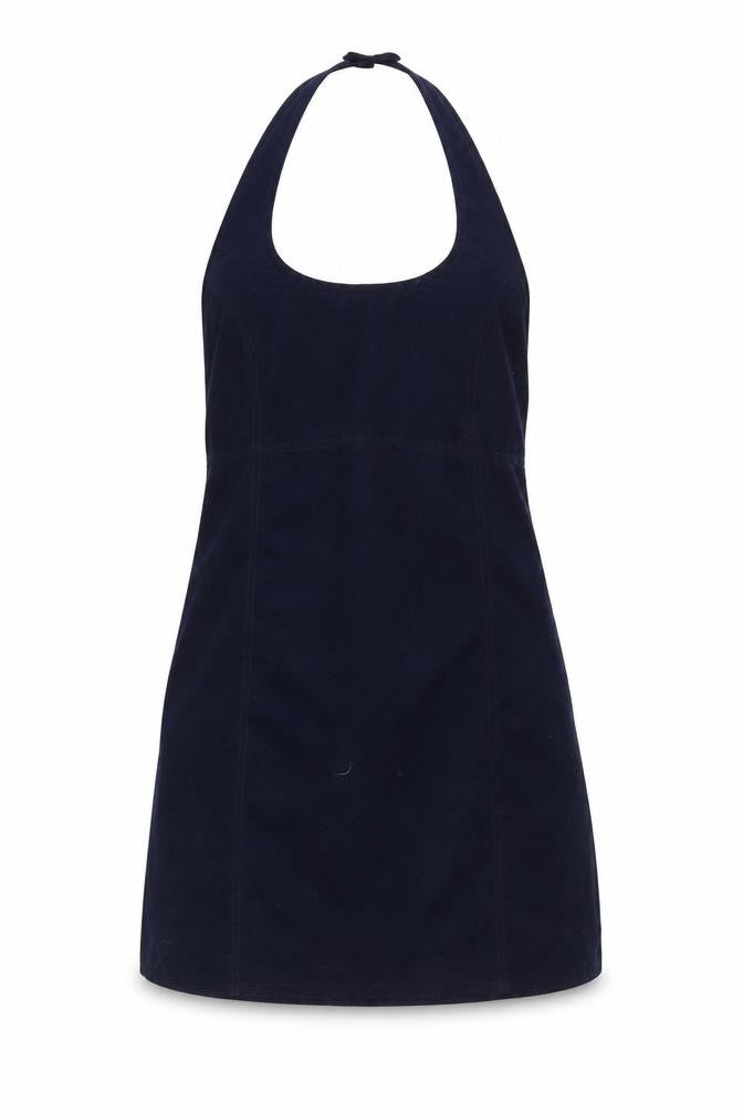 Topshop Womens Blue Polyimide Pinafore/Dungaree Dress Size 12 Halter Zip