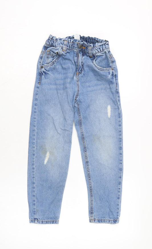 TU Boys Blue Cotton Skinny Jeans Size 8 Years L20 in Regular Zip